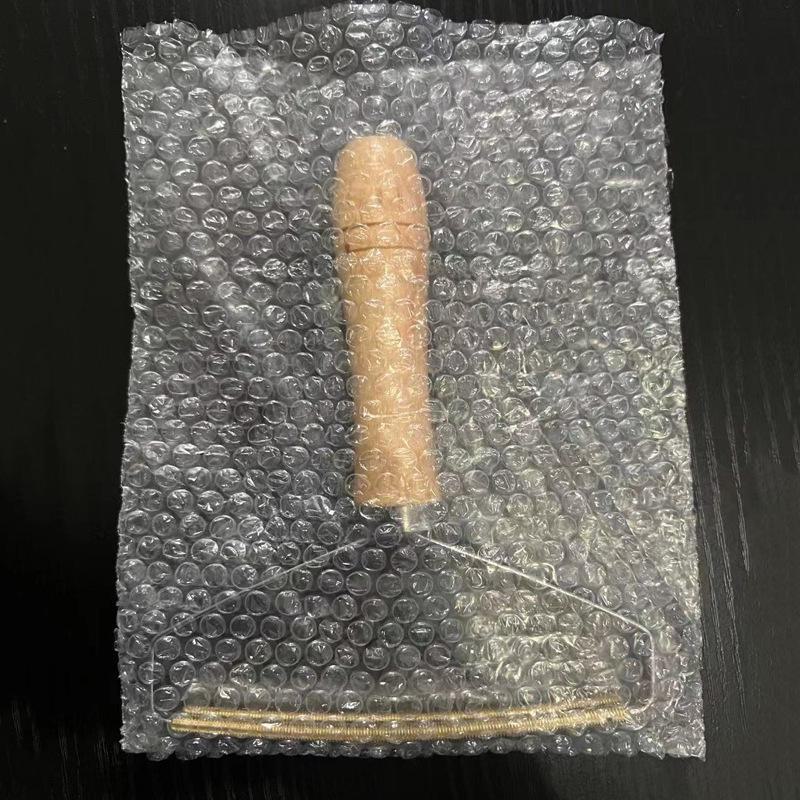 

Нержавеющая сталь двухсторонняя деревянная ручка для удаления волос с одежды Large bubble film