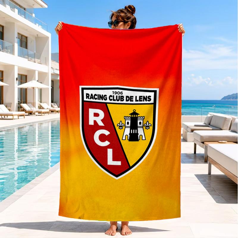 Racing Club De Lens Crest Beach Towel, Quick-drying, Easy To Care For, Suitable for Both Fitness and Beach Vacations,Sports Essential