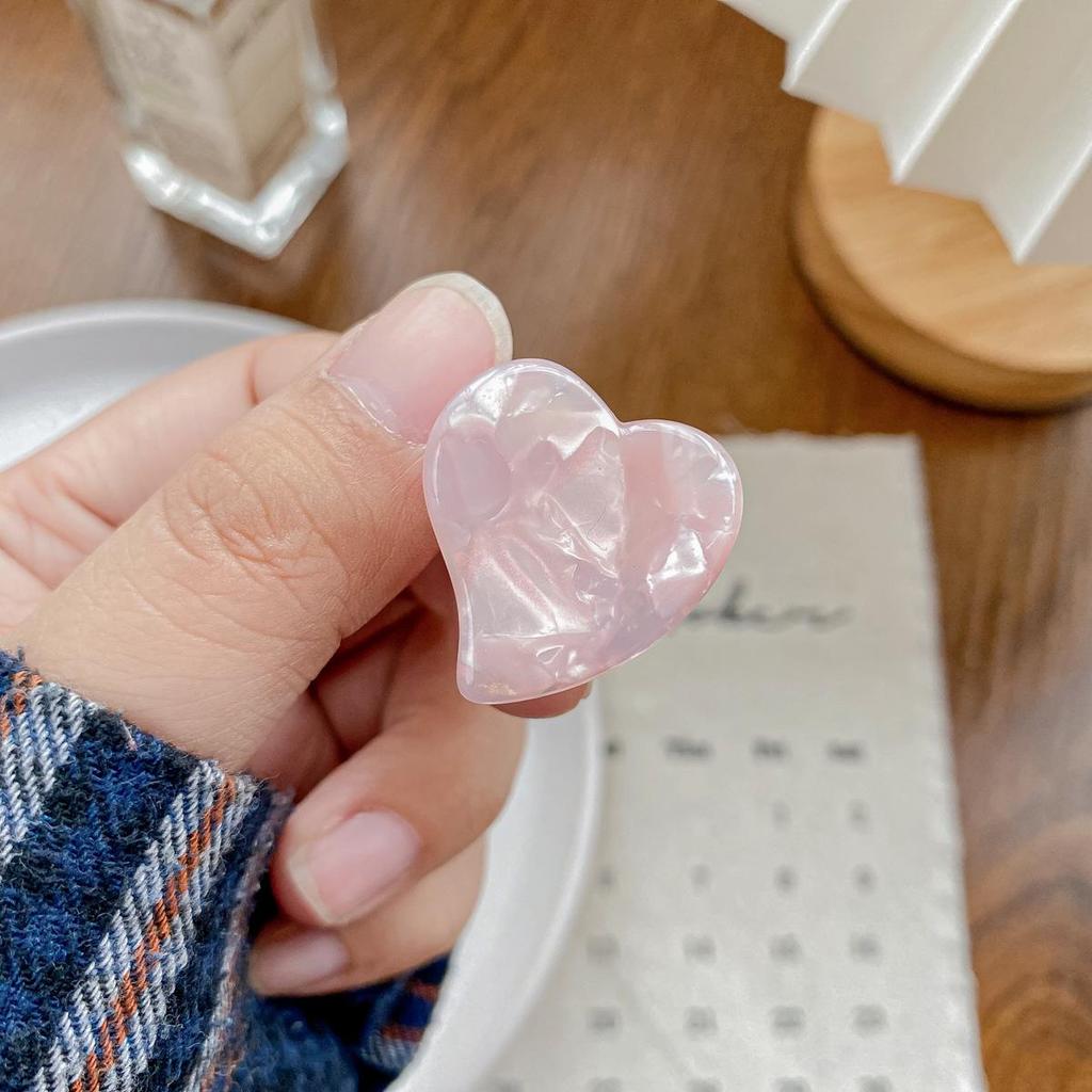 Bofeiya Sweet Heart Acetate Hair Clip - Cute, Small, High-End Side or Top Clip for Braided Hairstyles