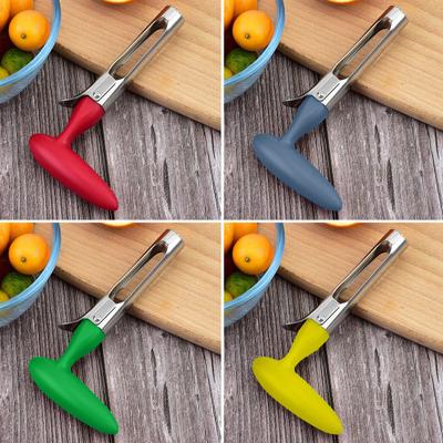 Obstentkerner aus Edelstahl, ergonomischer Griff, leicht zu greifender Birnenentkerner, gezackte Klingen, Birnenentkerner-Entferner