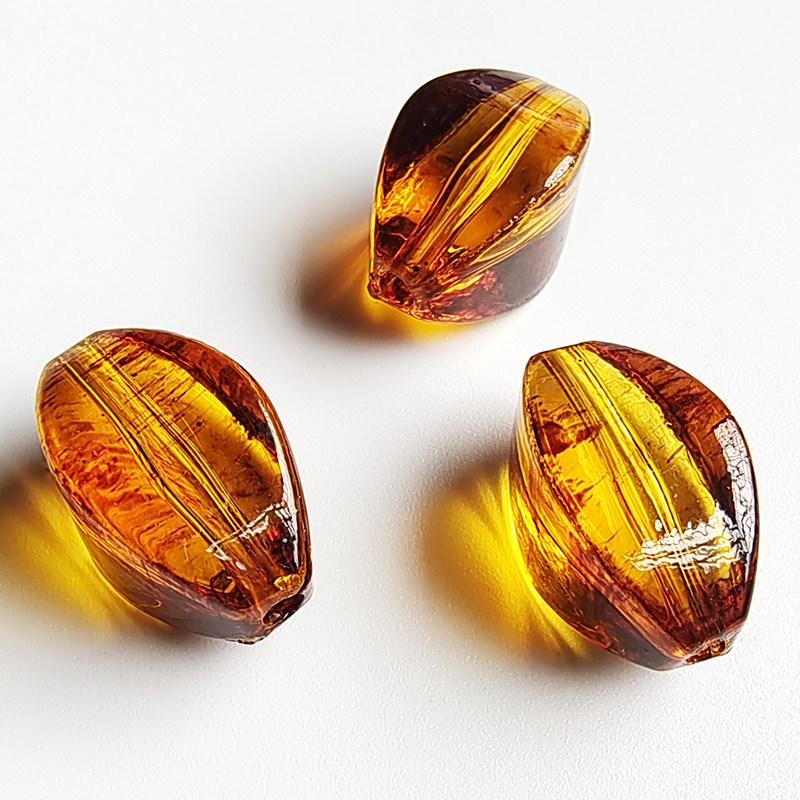Прозрачные ромбовидные бусины с высоким блеском, имитирующие янтарь, для изготовления украшений своими руками
