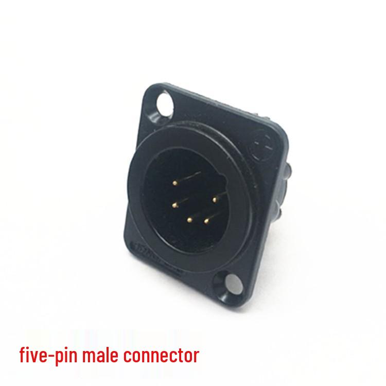 Gold-Plated Black Metal XLR Socket: Male & Female, 3-Core/4-Core/5-Core Options
