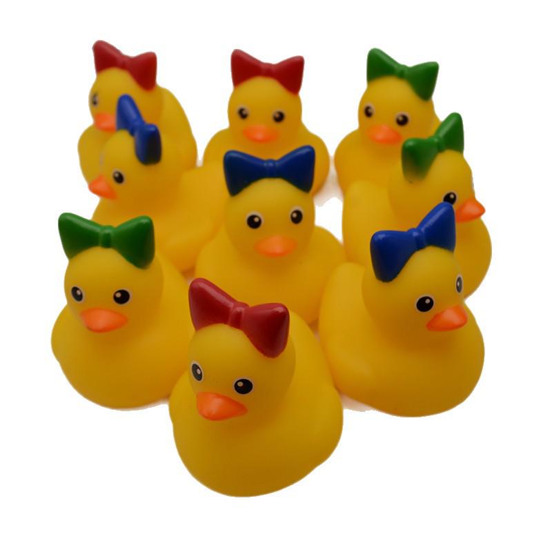 Cute Little Duck with Bow - Adorable Squeeze Sound Stress Relief Ornament