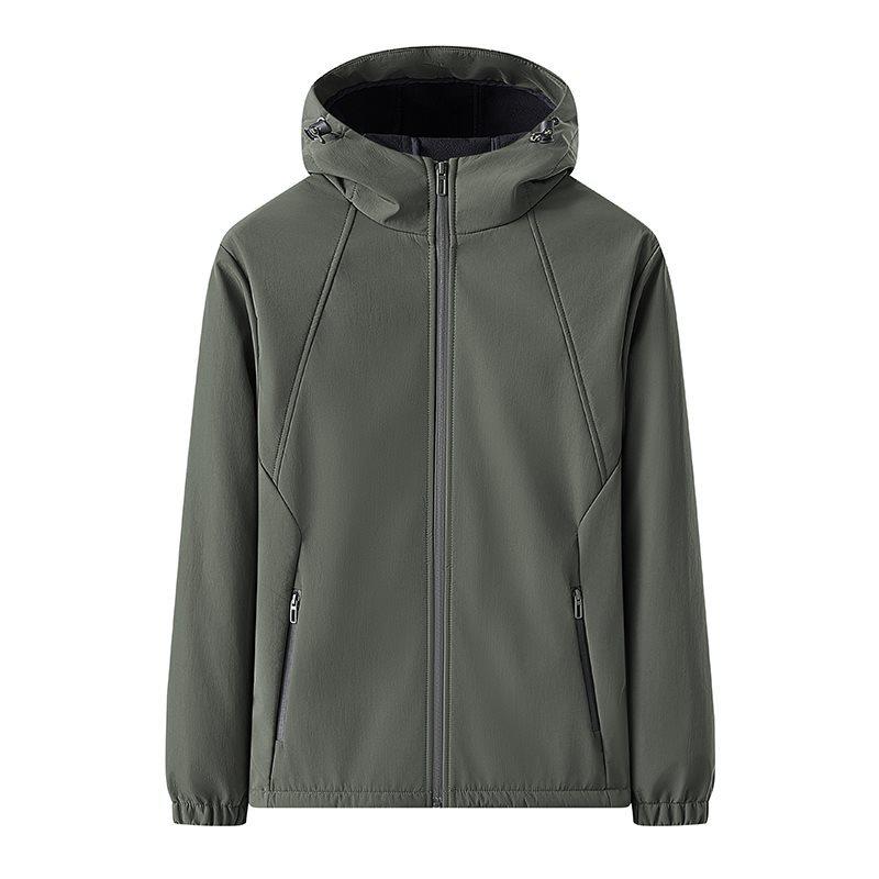 

Men s Autumn Hooded Windproof Jacket - Plus Velvet, Thickened, Waterproof, Casual & Mountaineering. 2XL