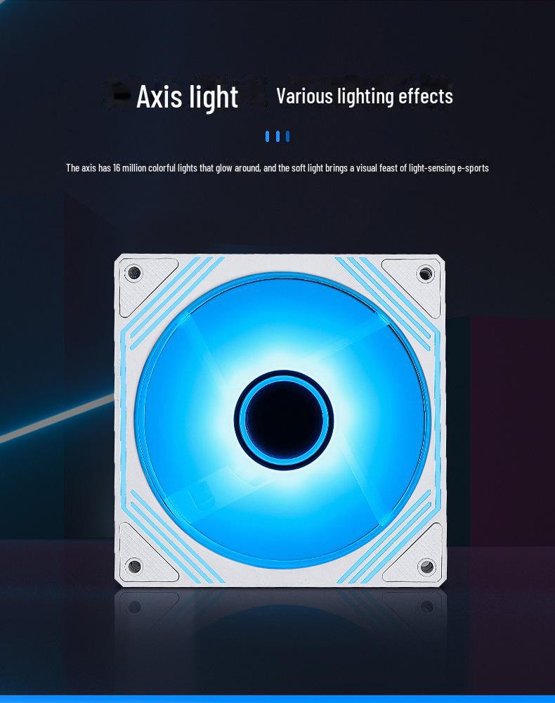 14cm Hydraulic Bearing Chassis Fan with RGB Sync, Shockproof Feet, and Silent Operation for PC Cases.