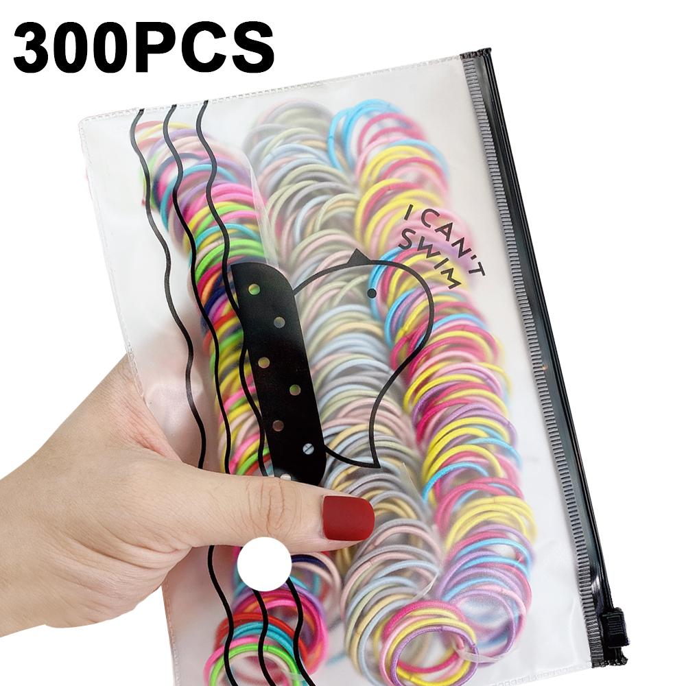200/300/500 Pack High-quality Elastic Nylon Hair Bands For Girls Colorful Rubber Band Kids Hair Accessories Headdress