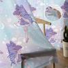 Fairy Rainbow Star Gradual Cloud Crown Bedroom Transparent Sheer Curtains Holiday Decoration Window Voile Tulle Curtain
