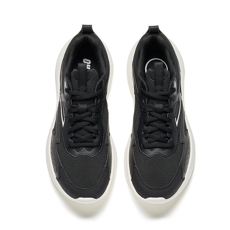 Anta Fashion Versatile Non-Slip Shock Absorbing Wear-Resistant Low-Top Casual Running Shoes Women sneaker Basic-Black Ivory-White 922515516-5