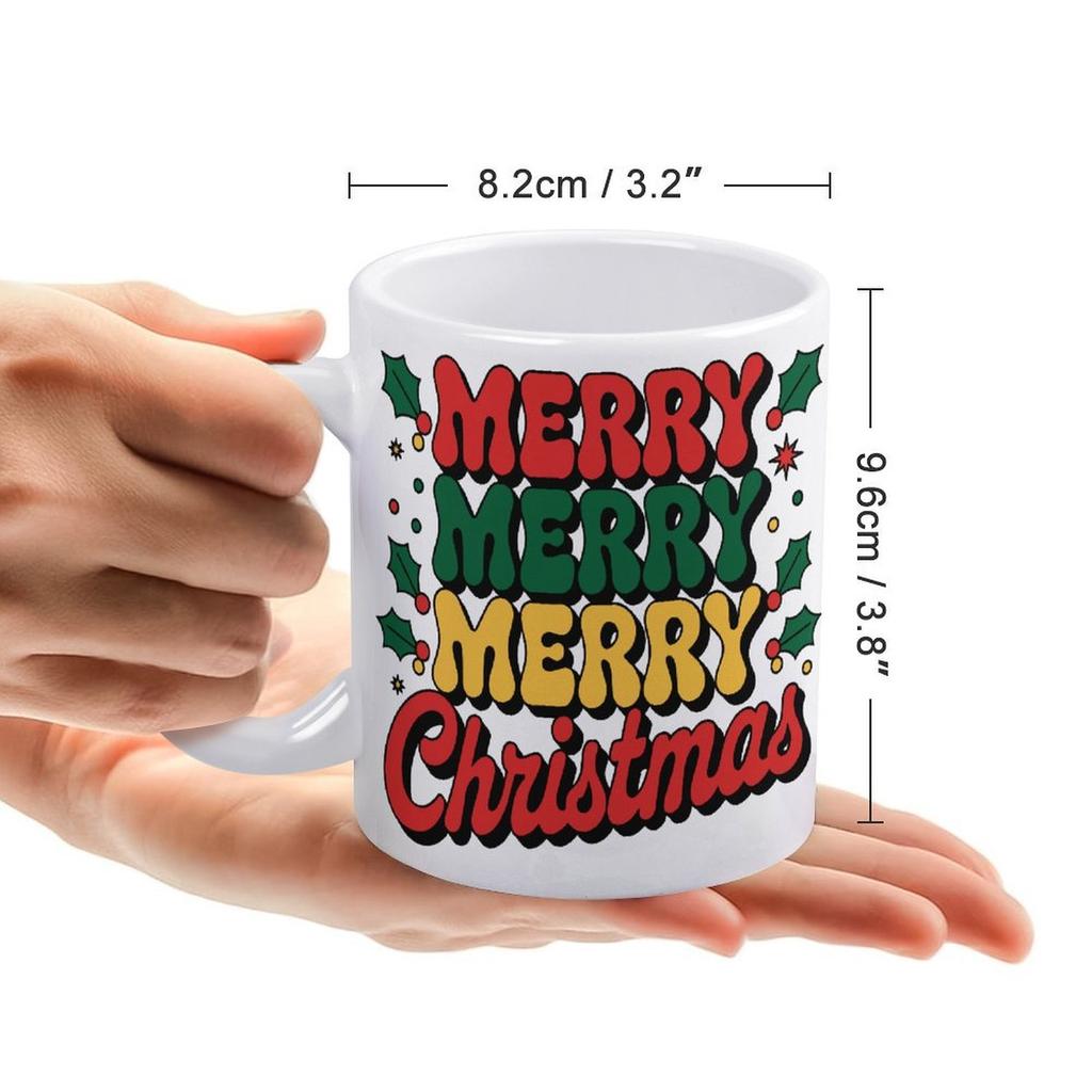 1pc 11oz Blank Ceramic Coffee Mug, Double-sided Printed Cup, Bright Surface, Durable Weight, Everyday Drinkware for Home, Cafe, or Office