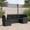 VidaXL Garden Lounge Set with Cushions 5 Pcs, Patio Sofas, Patio Furniture Set, Outdoor Furniture, Black 3258373