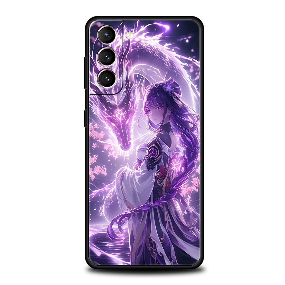 Raiden Shogun Genshin Impact Soft Phone Case For Samsung Galaxy S25 Edge S24 Plus S23 FE S22 S21 S20 Ultra 5G S10 Protect Cover