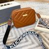 Shoulder Bag Large Capacity Zipper Closure Trendy Minimalistic Widen Webbing Storing Cosmetics Faux Leather Square Shape Cross-body Bag