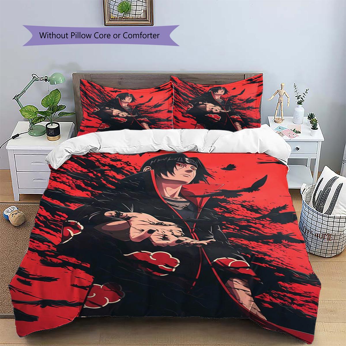 

Itachi Uchiha Patterned Pillowcase & Duvet Cover Set Stylish Printed Bedding with Anime Theme Gift for Lovers.-TING 135x200cm