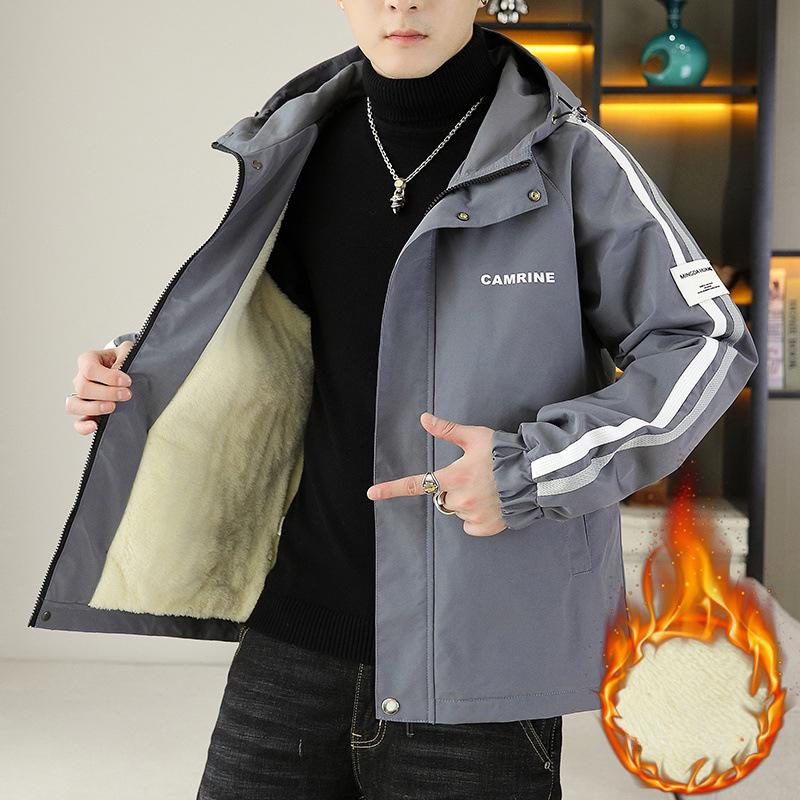 Coat Men's Spring and Autumn New Style Youth Men's Coat Jacket Korean Style Trendy Student Top Thin and Thick