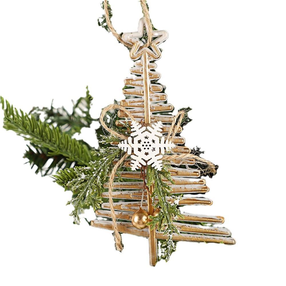 Christmas Pendant Easy To Hang Snowflake Home Decoration Christmas Tree Pendant Champagne Color Hanging Decor For Christmas Tree