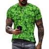 Lucky Grass Clovers 3D Graphic Tee Shirt Funny Pattern Designer  Tshirt Men Summer Fashion Casual Round Neck Short Sleeves Tee