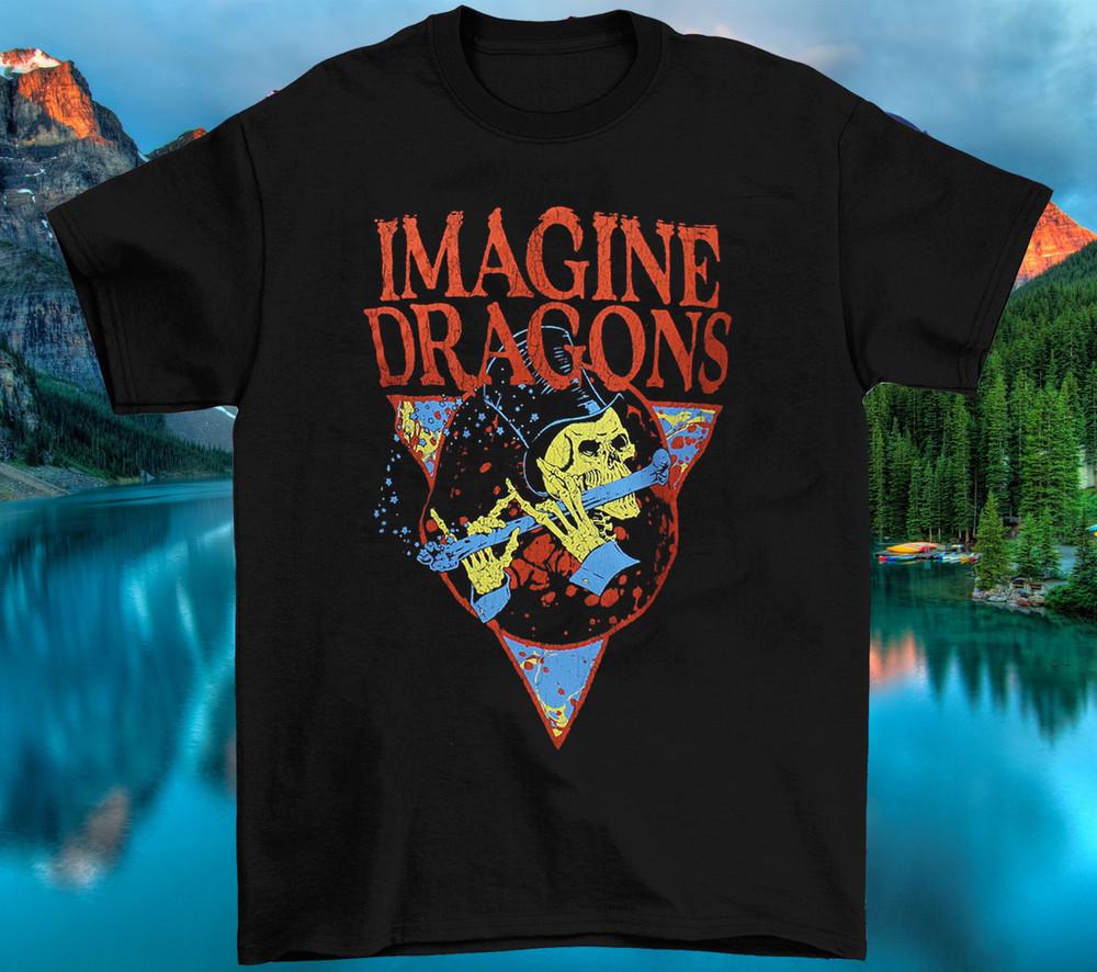 Imagine Dragons Bones Flute Skeleton Cotton Black All Size T Shirt UR328 Unisex T-Shirt XXL