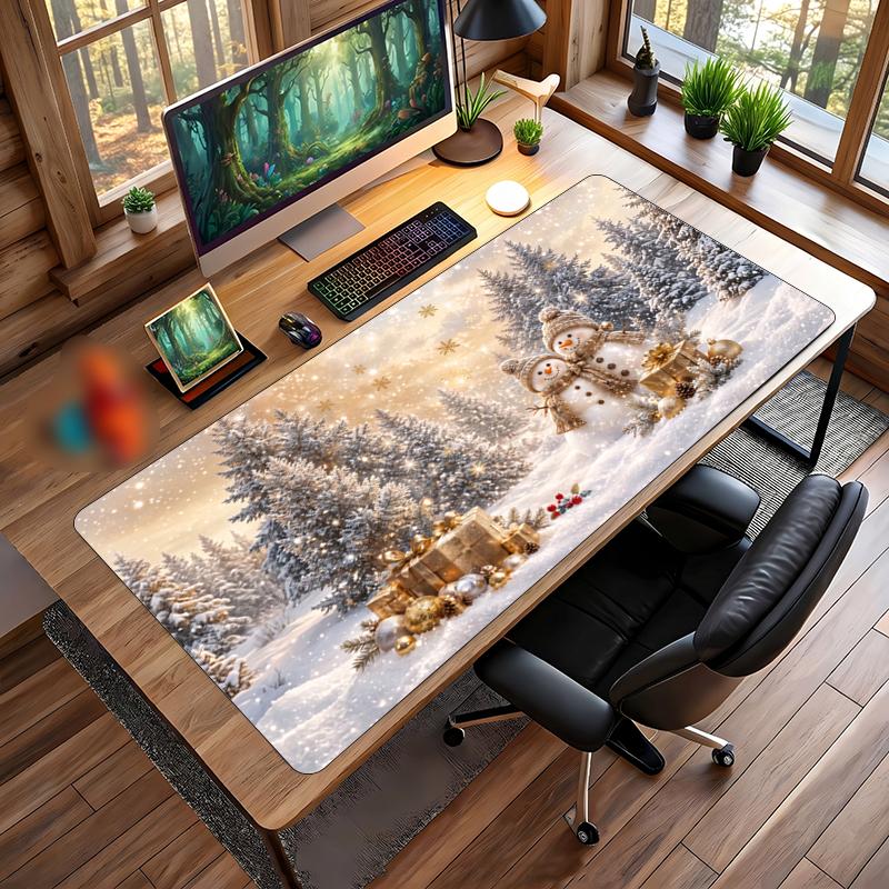 Christmas Printed Mouse Pad Non Slip Desk Mat For Office Gaming Home Use Holiday Gift