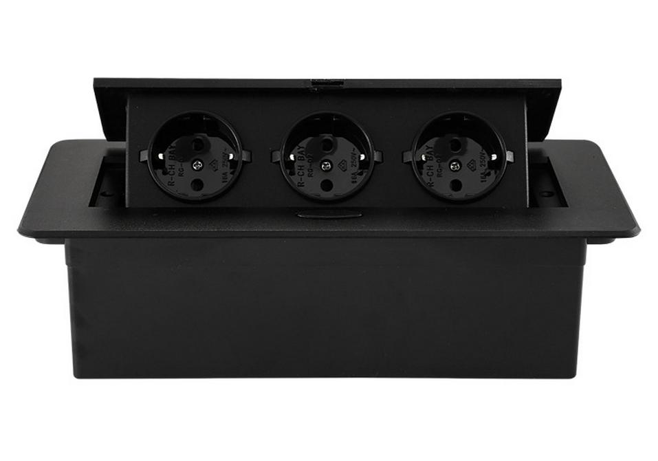 European Standard Silver Pop-Up Power Socket with 1.8m Cord for Meeting Tables