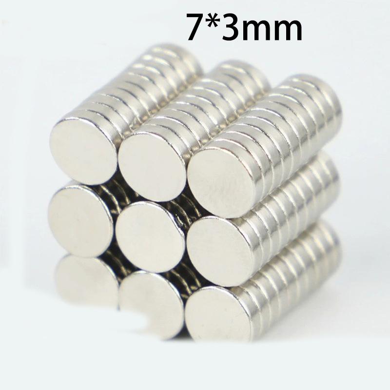 50pcs 7x1/2/3mm Magnets - High Power Round Magnets for DIY, Whiteboard & Industrial Use