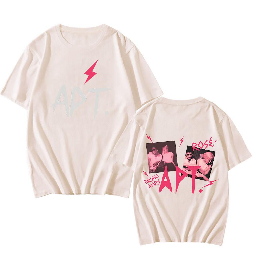 ROSÉ Bruno Mars APT Píseň Tričko Grafický Tisk Hip Hop Vintage Tričko Krátký Rukáv Harajuku Tričko Unisex Bavlněná Trička