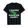 Funny Lizards Make Me Happy Reptiles Cute T Shirt Vintage Unisex Top For Everyday Wear Stretched Designer Clothes Casual