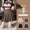 Petite High-Waist A-Line Wool Blend Pleated Skirt for Autumn/Winter