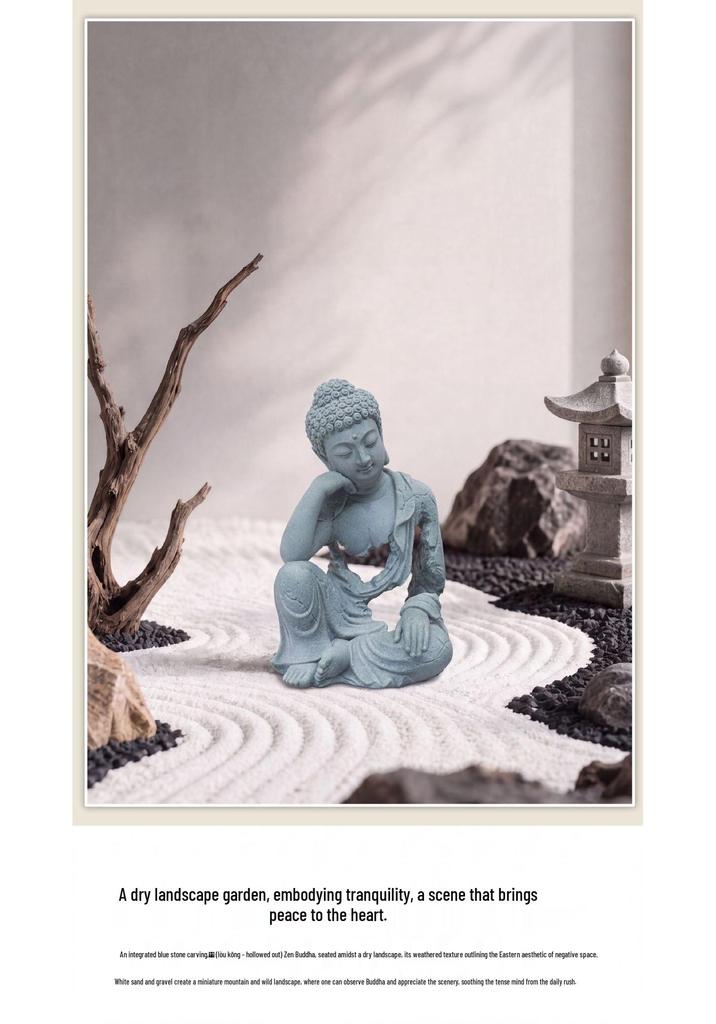 Elegant Wabi-Sabi Buddha Ornament: Artistic Hollowed-Out Tabletop Decor for Tea Table, Entrance, or Fish Tank Landscaping