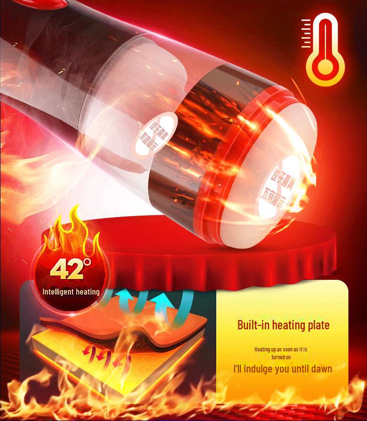 Mi Ji Heated Male Masturbator Cup: 30-Piece Tongue-Licking Oral Simulation Toy