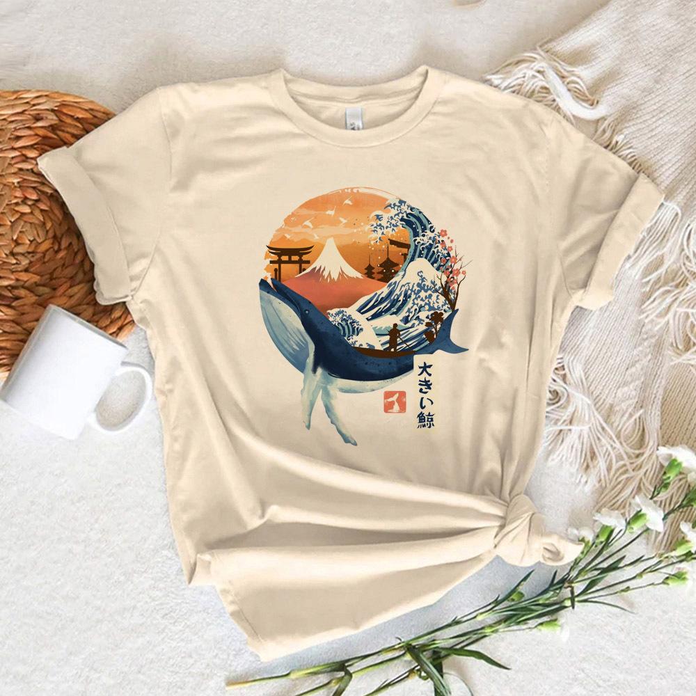 Whale tshirt Women streetwear graphic Japanese t shirt feUnisex y2k graphic designer clothing