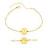 New Handmade Engraved 12 Constellation Pattern Symbol Bracelet Waterproof Hypoallergenic Paper Clip Chain Zodiac Sign Bracelets
