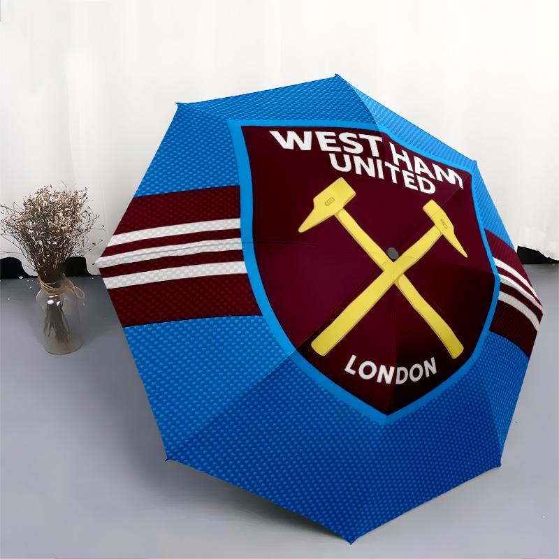 West Ham Unitedpattern, automatic folding umbrella, portable and foldable design, 8 ribs, a Christmas or birthday gift.