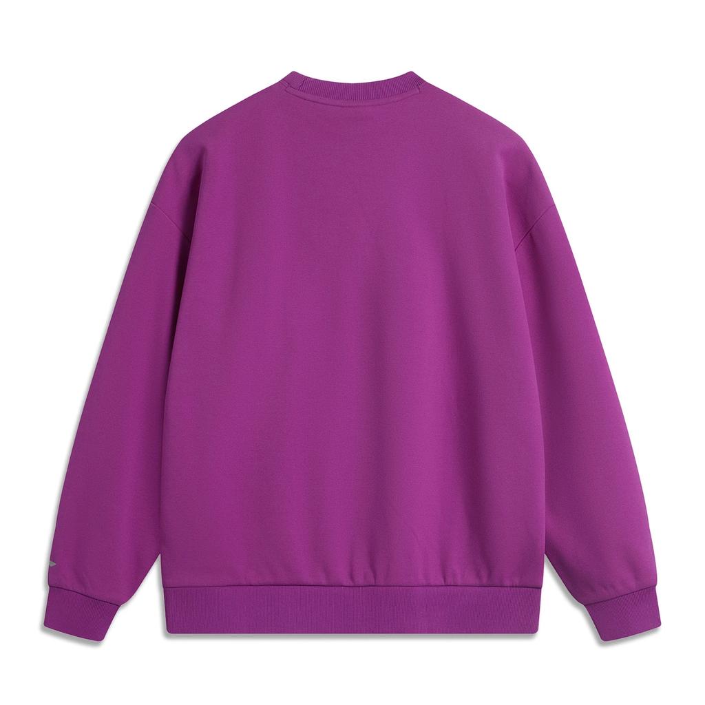 Li Ning CF Outdoor Series Solid Color Round Neck Comfortable Breathable Versatile Casual Fleece Warm Sweatshirt Unisex sweatshirt AWDU955-5