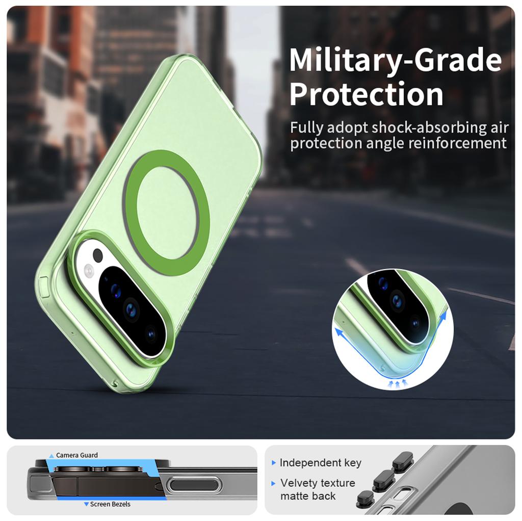 Frosted Transparent Magnetic Wireless Charge Magsafe Phone Case for Google Pixel 10 9 8 Pro XL 9A 8A Shockproof Soft Cover