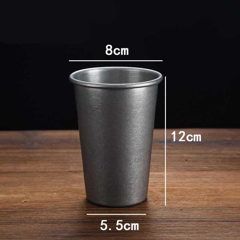 Retro kufel do piwa w stylu japońskim na herbatę, ze stali nierdzewnej, dwuwarstwowy, kubek do kawy, do biura, do domu, do wody, do mleka, tumbler do napojów, naczynie do picia