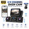 3/4‑Channel Dash Cam 1080P Front 720P Side/Rear G‑Sensor Night Vision Loop Recording
