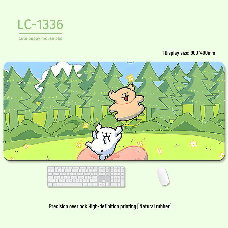 Extra-Large Heated Anti-Slip Cartoon Mouse and Keyboard Pad - Comfortable Desk Pad for Office & Gaming