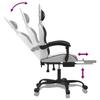 Gaming Chair with Footrest White and Black Faux Leather