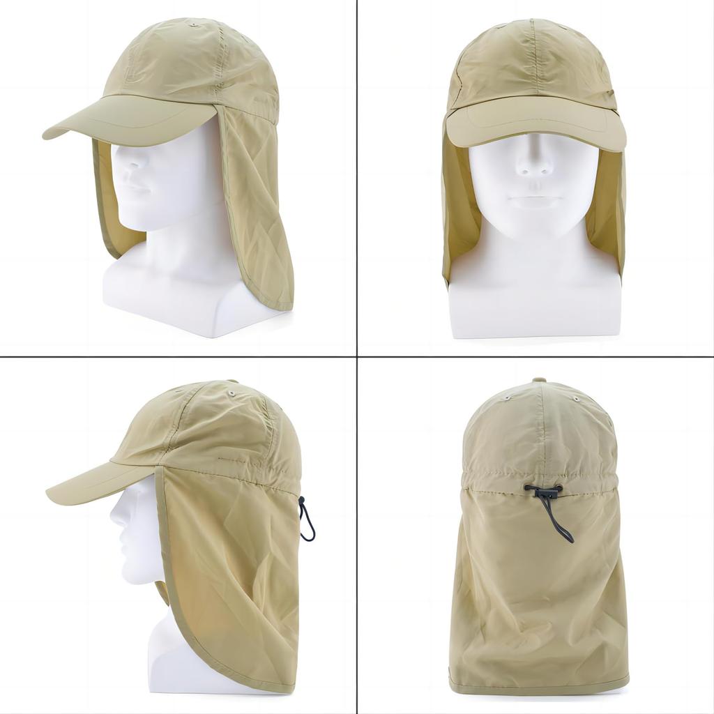 UPF Waterproof Sun Hat Foldable Unisex Baseball Cap with Neck Flap for Running [EINSKEY] 50+ - Beach, Golf, Hiking, Fishing,