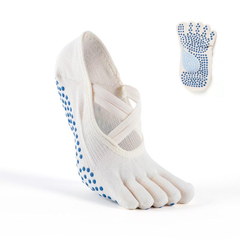 MEIKAN Women s Non-Slip Yoga Socks with Double Cross Strap One Size