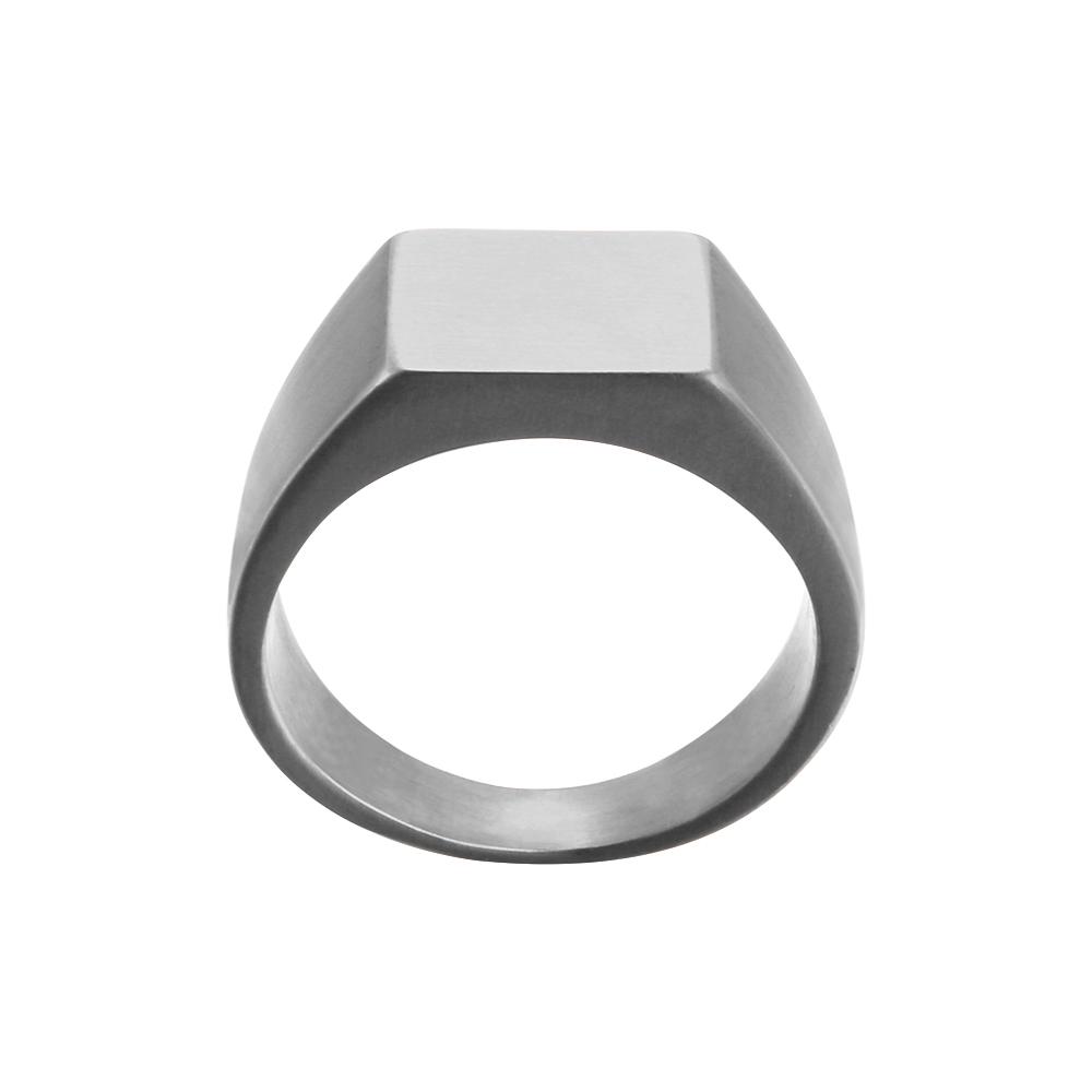 

Vintage Signet Rings Titanium Male Smooth Wide Square Finger Rings Black Gold Color Stainless Steel Rings for Men Jewelry 7