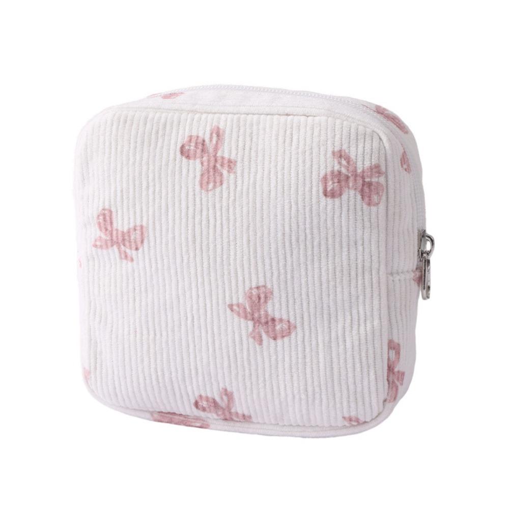 

Large Capacity Corduroy Travel Storage Bag Durable Cartoon Travel Wash Handbag Dustproof Corduroy Makeup Bag Space Saving