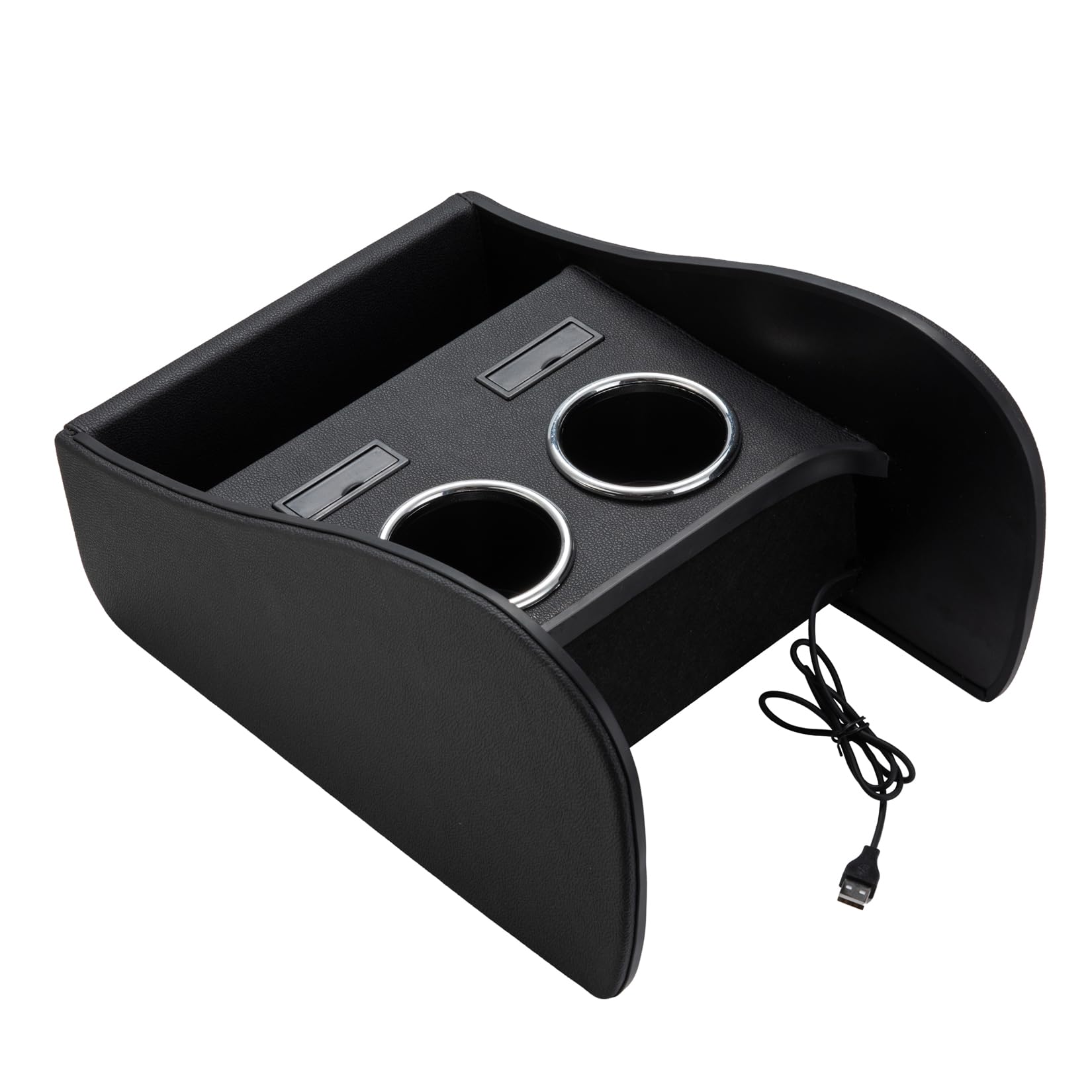 

Rear Center Console Storage Box for CROWN Series Toyota LEXUS 40 Series with Charging Accessory and Drink Holder 180/200/210 Crowns, LS460/LS600h, чёрный