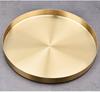 Gold Shiny Round Storage Tray Durable And Sturdy Metal Decorative Organizer Tray Metal Decorative