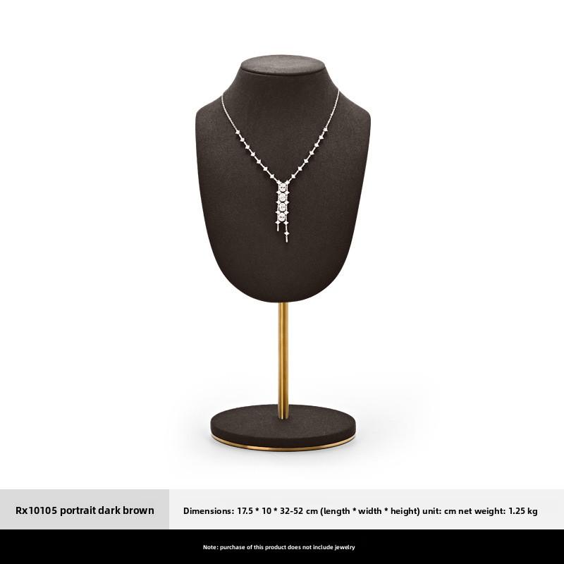 Necklace Bust Display Stand Mannequin Neck Microfiber Jewelry Necklace Pendant Organizer