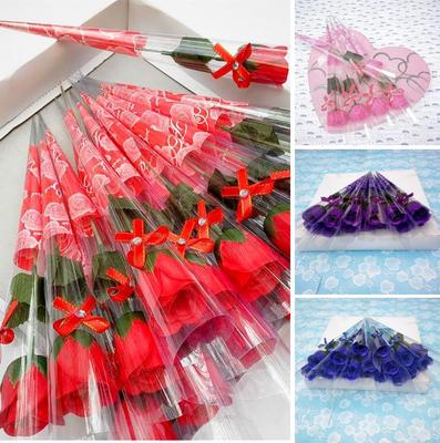 Creativo 10 pezzi stelo singolo rosa artificiale fatta di fiori decorazione regalo decorazione