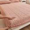 Taffeta Velvet Mattress Cover with Elastic Bands Solid Color Anti-slip Adjustable Fitted Sheet Soft Winter Coral Fleece Bed Sheet