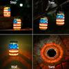 1/2Pcs Solar Garden Light, Outdoor Waterproof Solar-Powered Hanging Lantern with American Flag Design for Independence Day Holiday Decoration