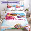 Dora Explorer Customize Your Name Bedding Set Breathable Duvet Cover with Pillowcases Home Decoration Birthday Gift