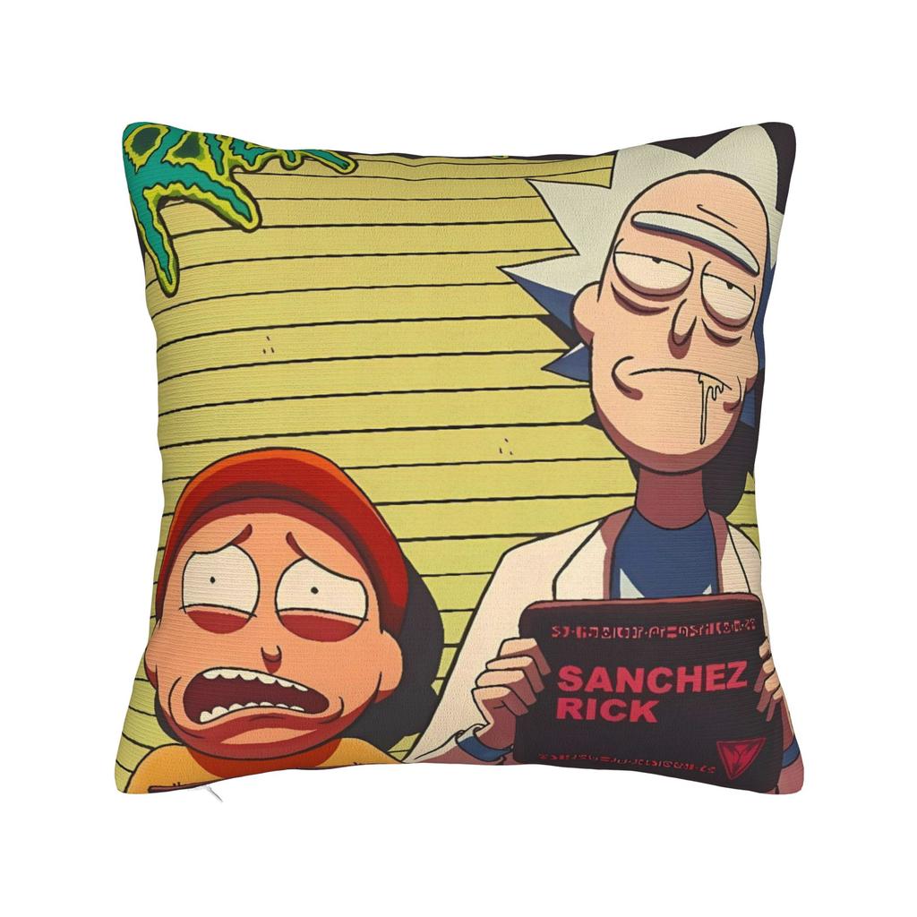Ricked and Mortys Pillow Case  Comfy Pillow Cover For Office Car Home Decor Novelty Cushion Cover